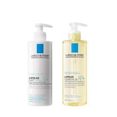La Roche-Posay Lipikar Melk Urea 5+ 400ml en Doucheolie AP+ 400ml Routine Kit